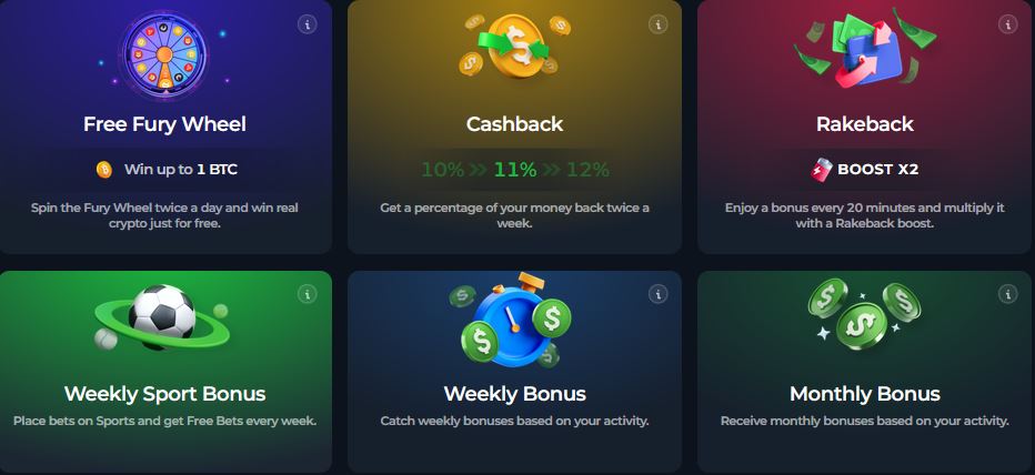 betfury cashback bonuses